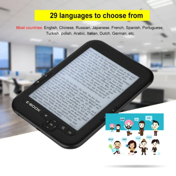 6 inch e reader e BOOK Reader e Ink EBOOK Reader EInk 6 Inch Ereader 600 X 800 Resolution Display 300DPI Blue Cover 16GB 8GB 4GB - Image 4