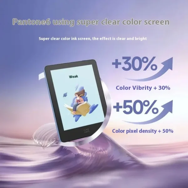 Moaan Pantone6 Color E-book Air E-ink Reader 6inch Smart Reader 300/150PPI Screen Read Tablet Android 11 E-book 4GB RAM/64GB ROM - Image 4
